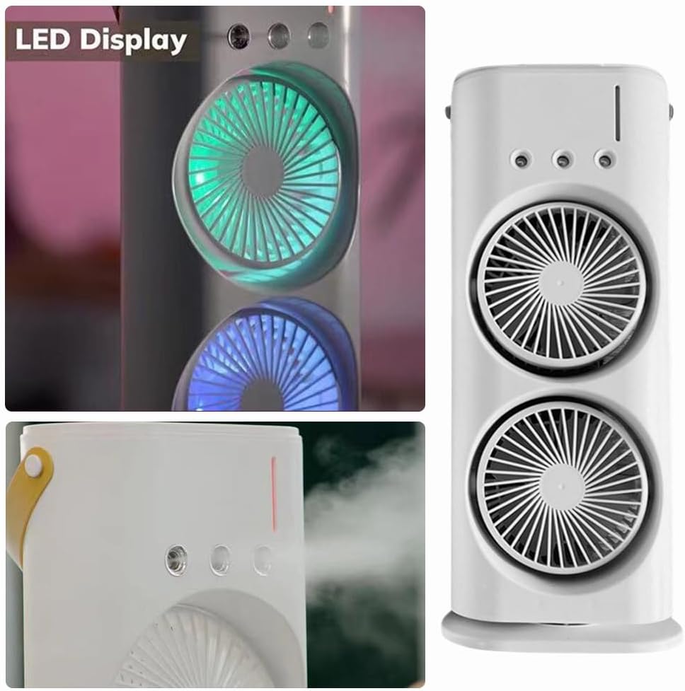 Usb Powered Dual Head Tower Water Spray Fan Usb Powered Dual Head Tower Water Spray Fan